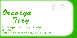 orsolya tiry business card